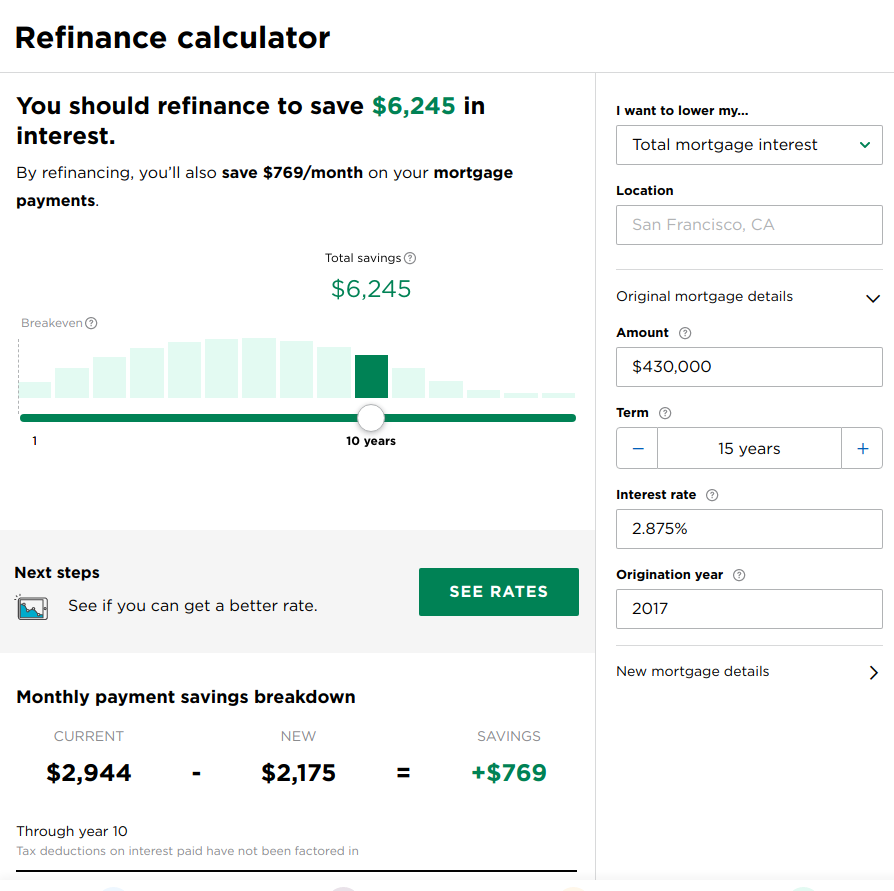 Nerdwallet refinance outlet calculator