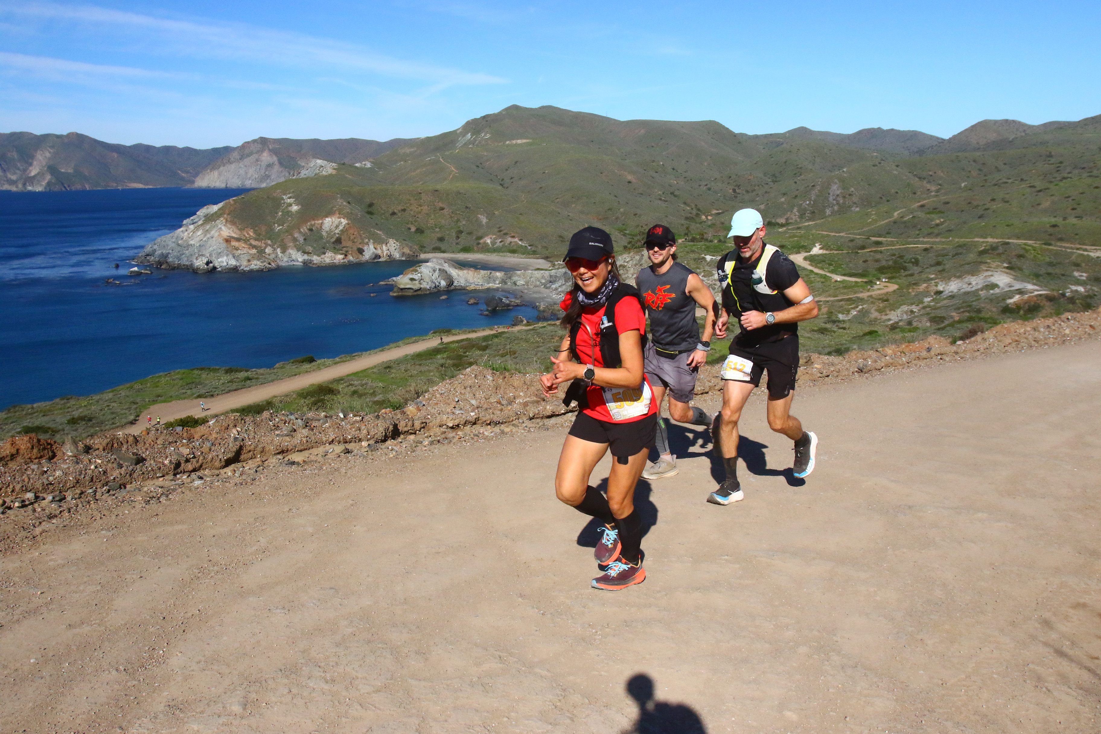 Running along the Catalina Island coastline